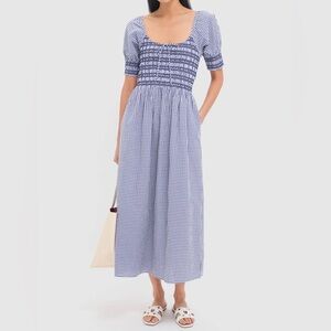 HILL HOUSE HOME Navy Gingham Madeline Nap Dress size M